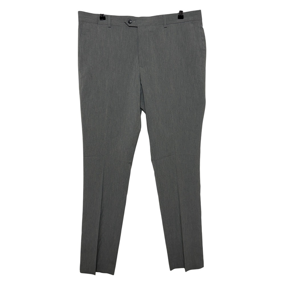 The Savile Row Company Dress Pants Mens 38x32 Gray Essex-S Flat‎ Front NEW